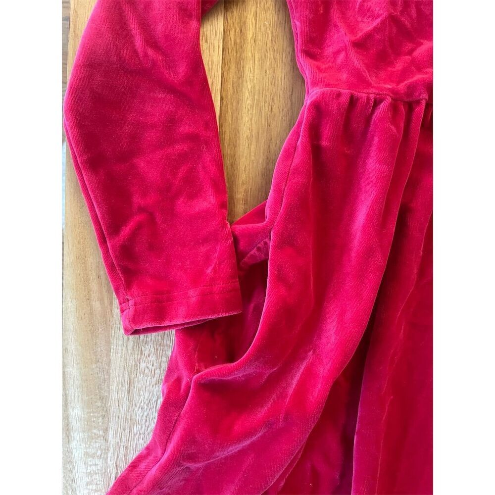 Hanna Andersson Girls Red Velour Skater Dress Size 6-7 (120cm) Party Knee Length - Picture 2 of 4